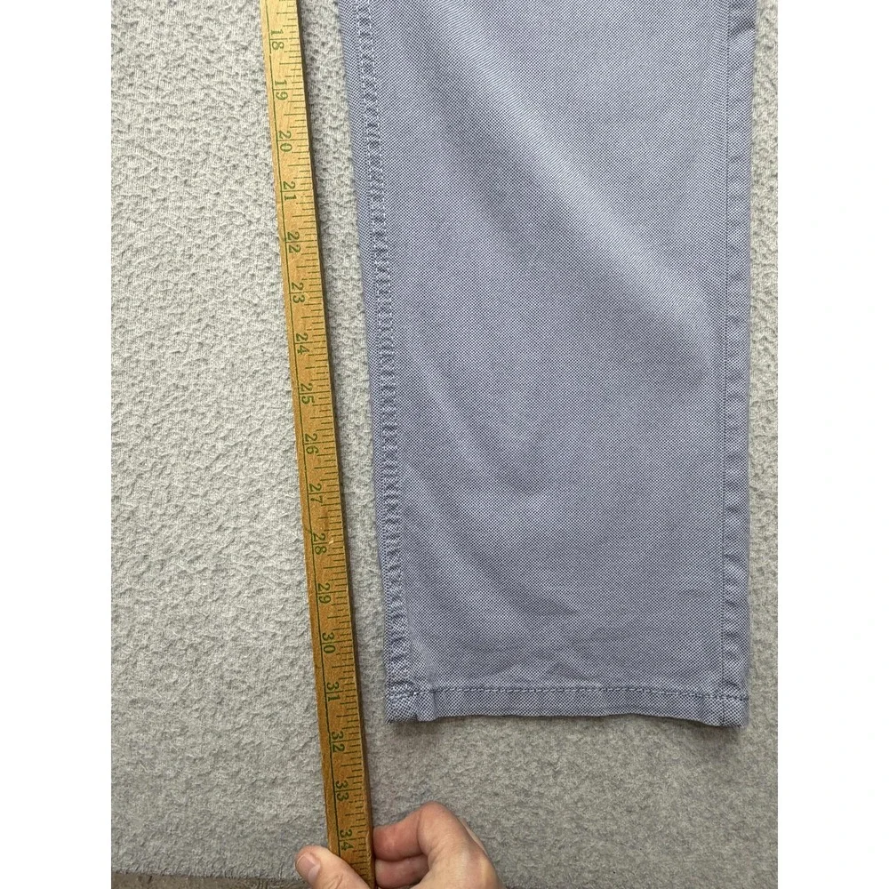 Brax Pants Mens 36x32 Light Blue Gray Cooper Fancy Regular Fit Micro Print Chino